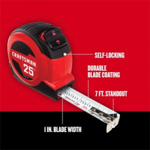 CRAFTSMAN 25-Ft Tape Measure with Fraction Markings